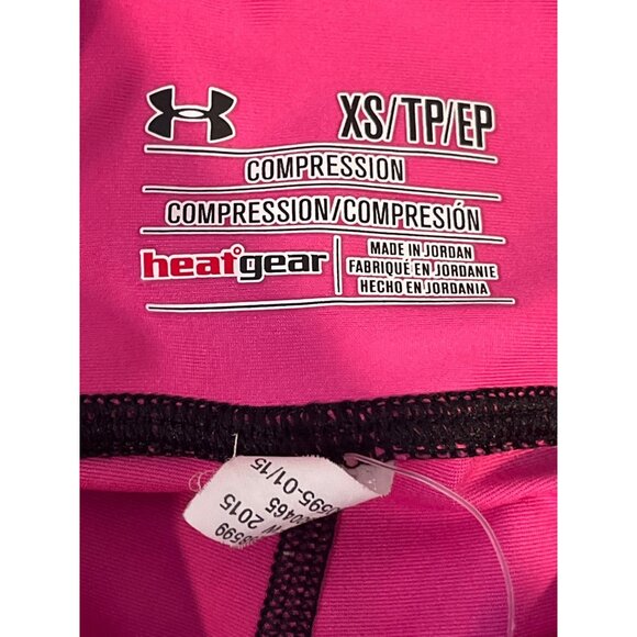 Under Armour XS Pink Black Compression Crop Leggings - Picture 10 of 10